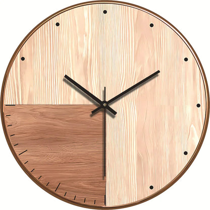 Minimalist Wood Grain Wall Clock