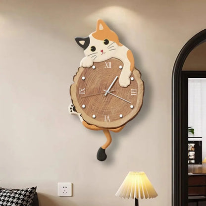 Cute Silent Wooden Wall Clock