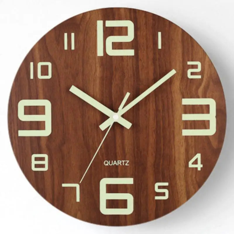 8-Inch Luminous Wooden Wall Clock
