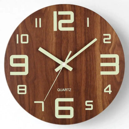 8-Inch Luminous Wooden Wall Clock
