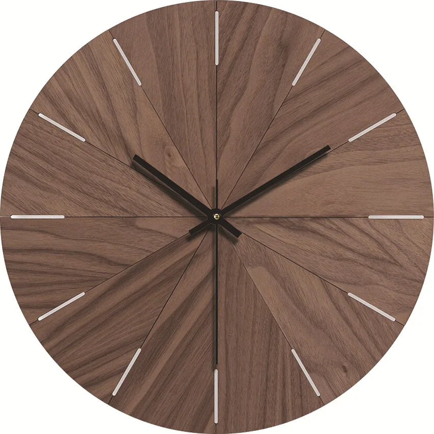 Minimalist Wood Grain Wall Clock