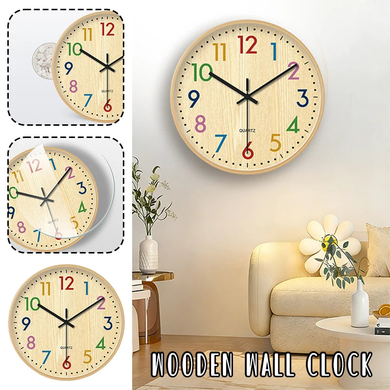 Retro Wooden Silent Wall Clock