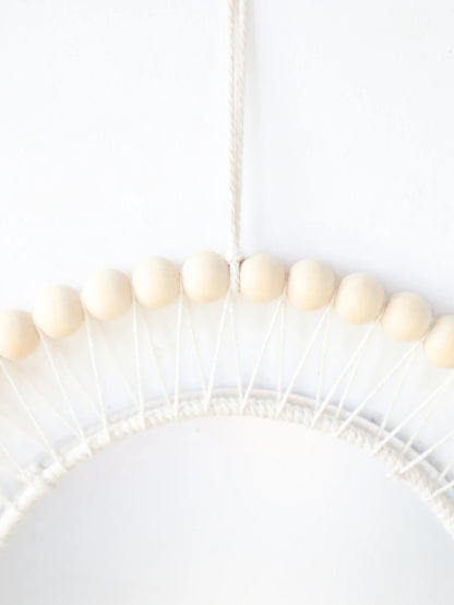 Boho Wooden Bead Wall Mirror