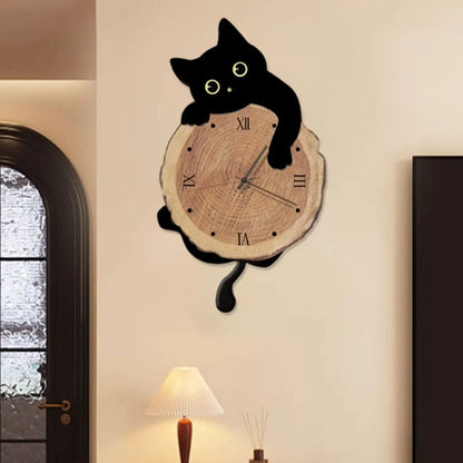 Cute Silent Wooden Wall Clock