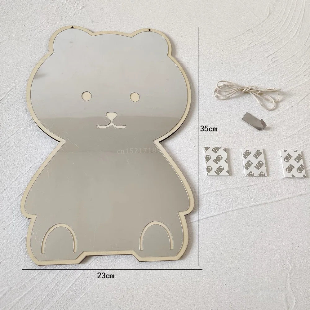 Cute Wooden Animal Wall Mirror