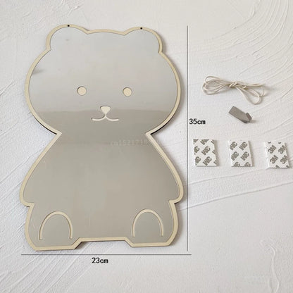Cute Wooden Animal Wall Mirror
