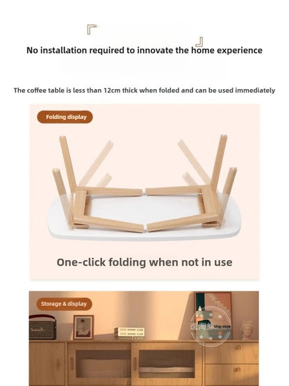 Foldable Solid Wood Coffee Table