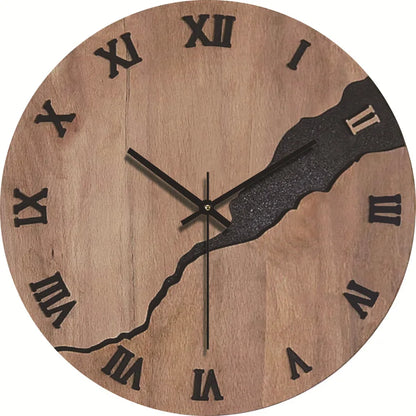 Minimalist Wood Grain Wall Clock