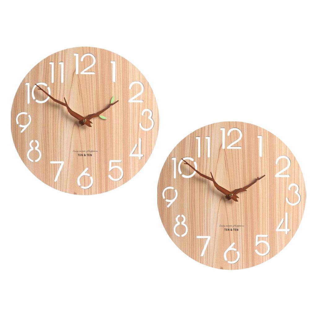 12-Inch Rustic Wooden Wall Clock