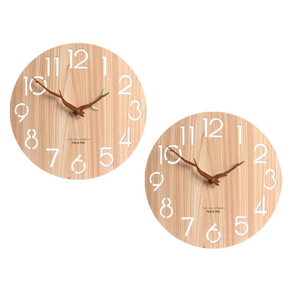 12-Inch Rustic Wooden Wall Clock