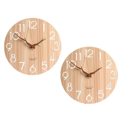 12-Inch Rustic Wooden Wall Clock