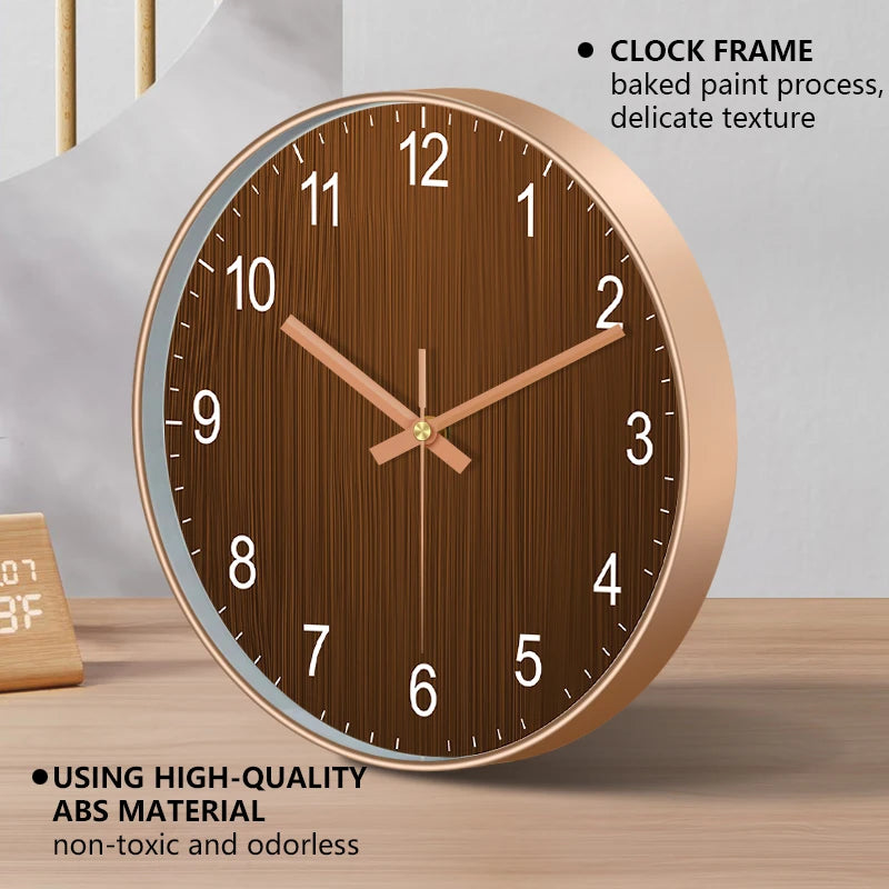 Minimalist Wooden Grain Wall Clock