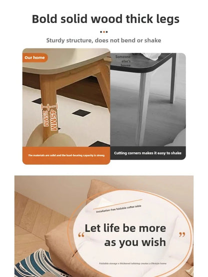 Foldable Solid Wood Coffee Table