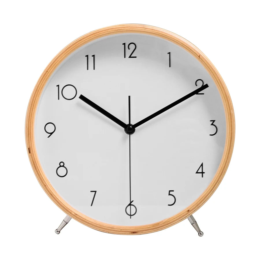 8-Inch Wooden Table & Wall Clock