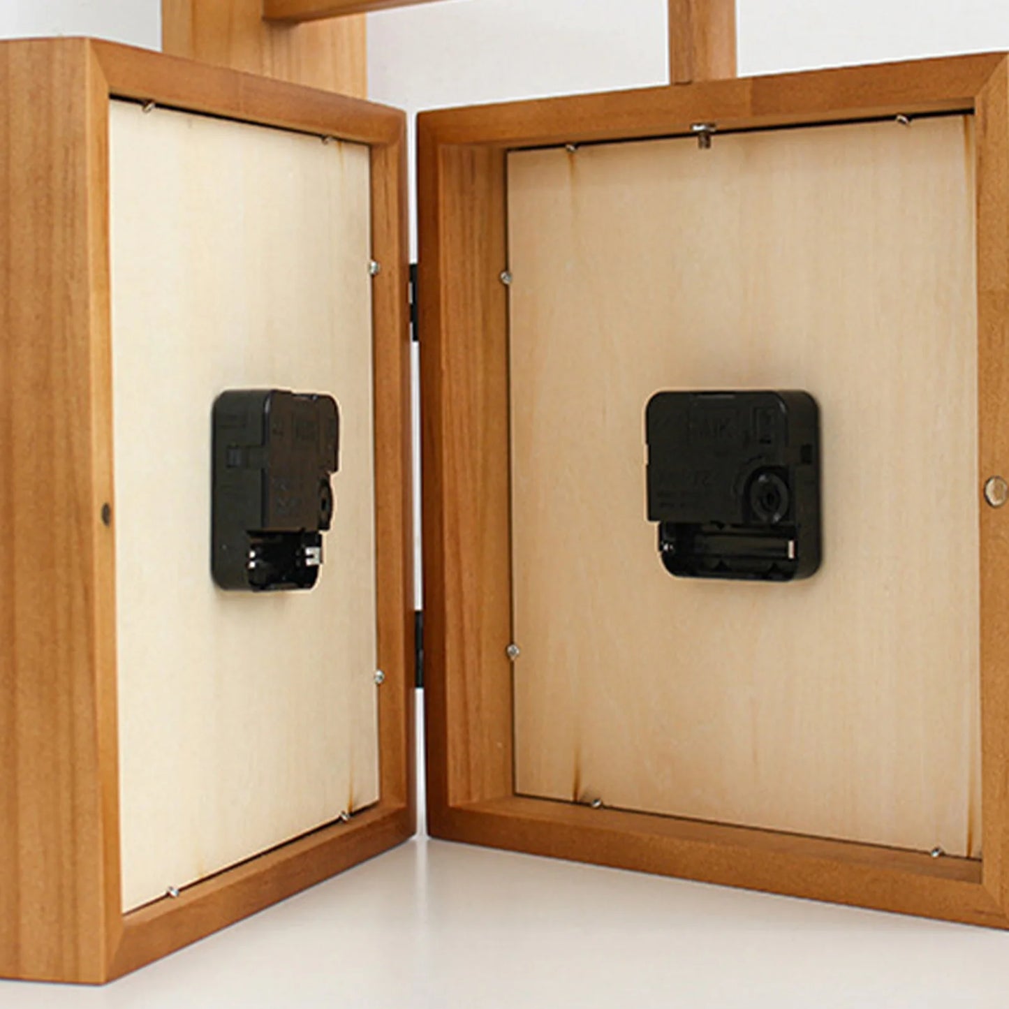 Wooden Double-Sided Corner Wall Clock