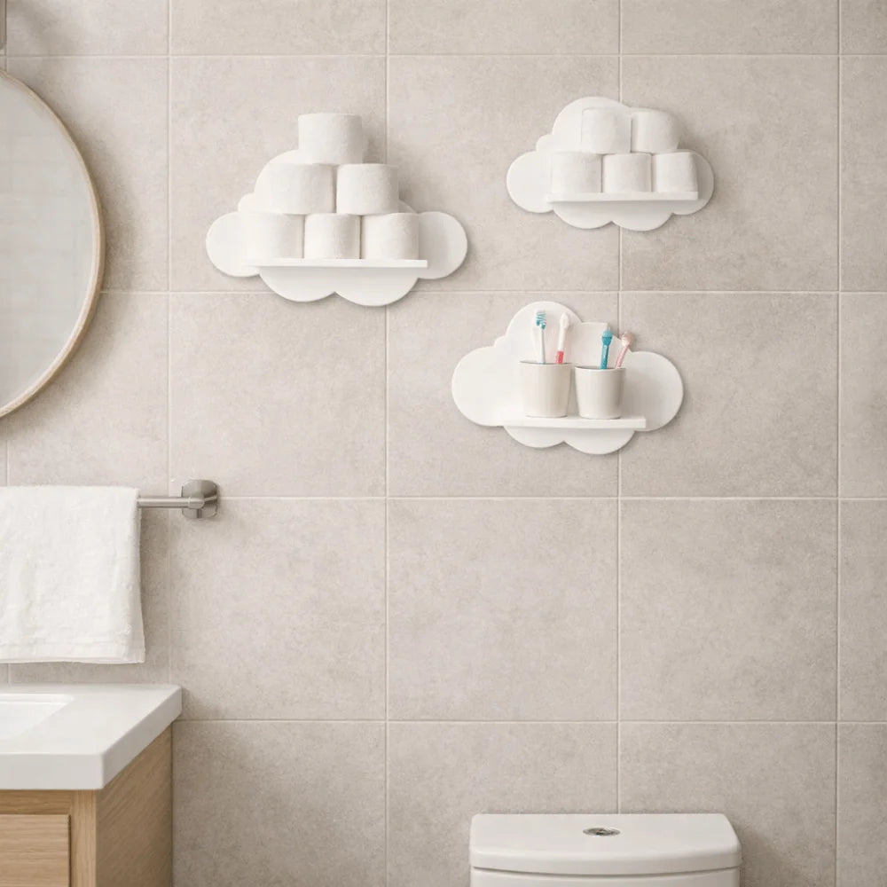 Modern Cloud Wooden Wall Shelf