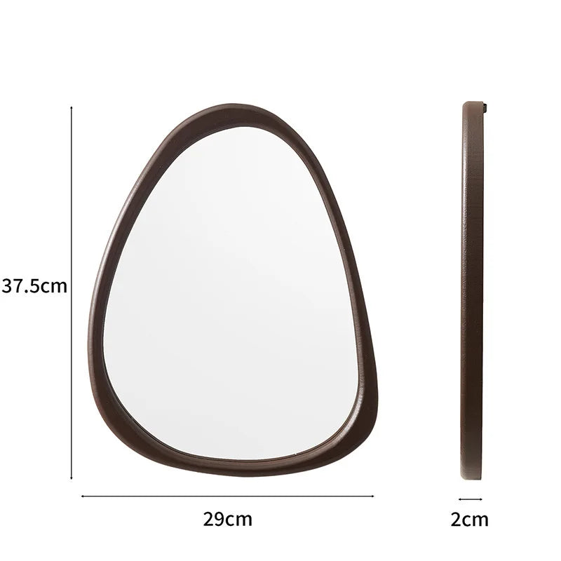 Asymmetrical Wooden Wall Mirror
