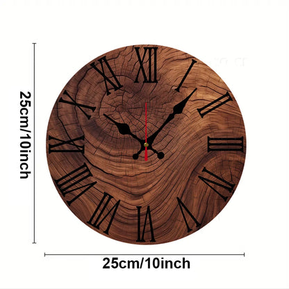 Wood Grain Round Wall Clock