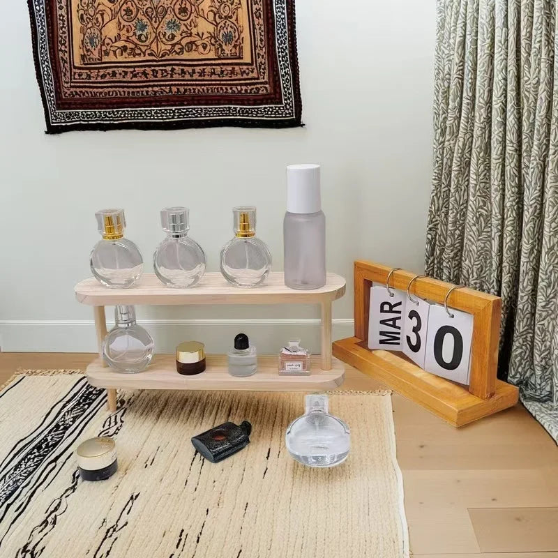 2-Tier Wooden Desktop Storage Shelf