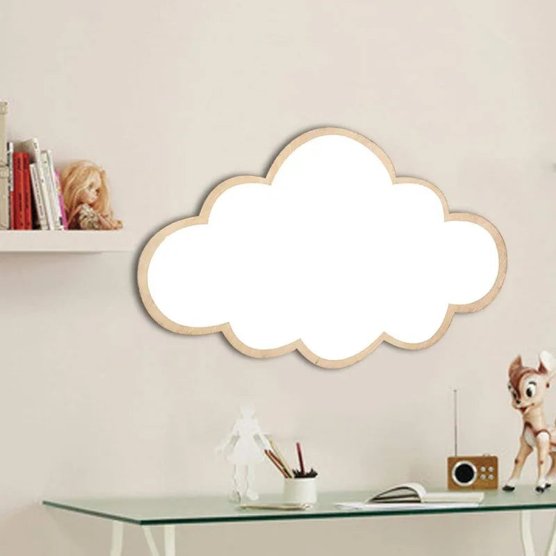 Cloud Wooden Kids Wall Mirror