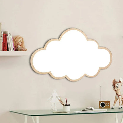 Cloud Wooden Kids Wall Mirror