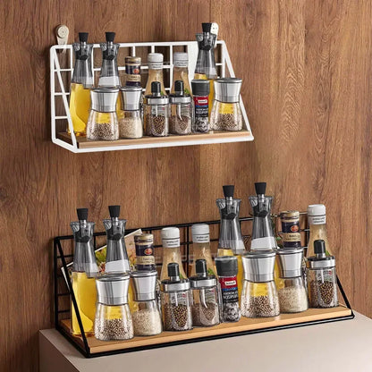 No-Drill Wooden Hanging Wall Shelf