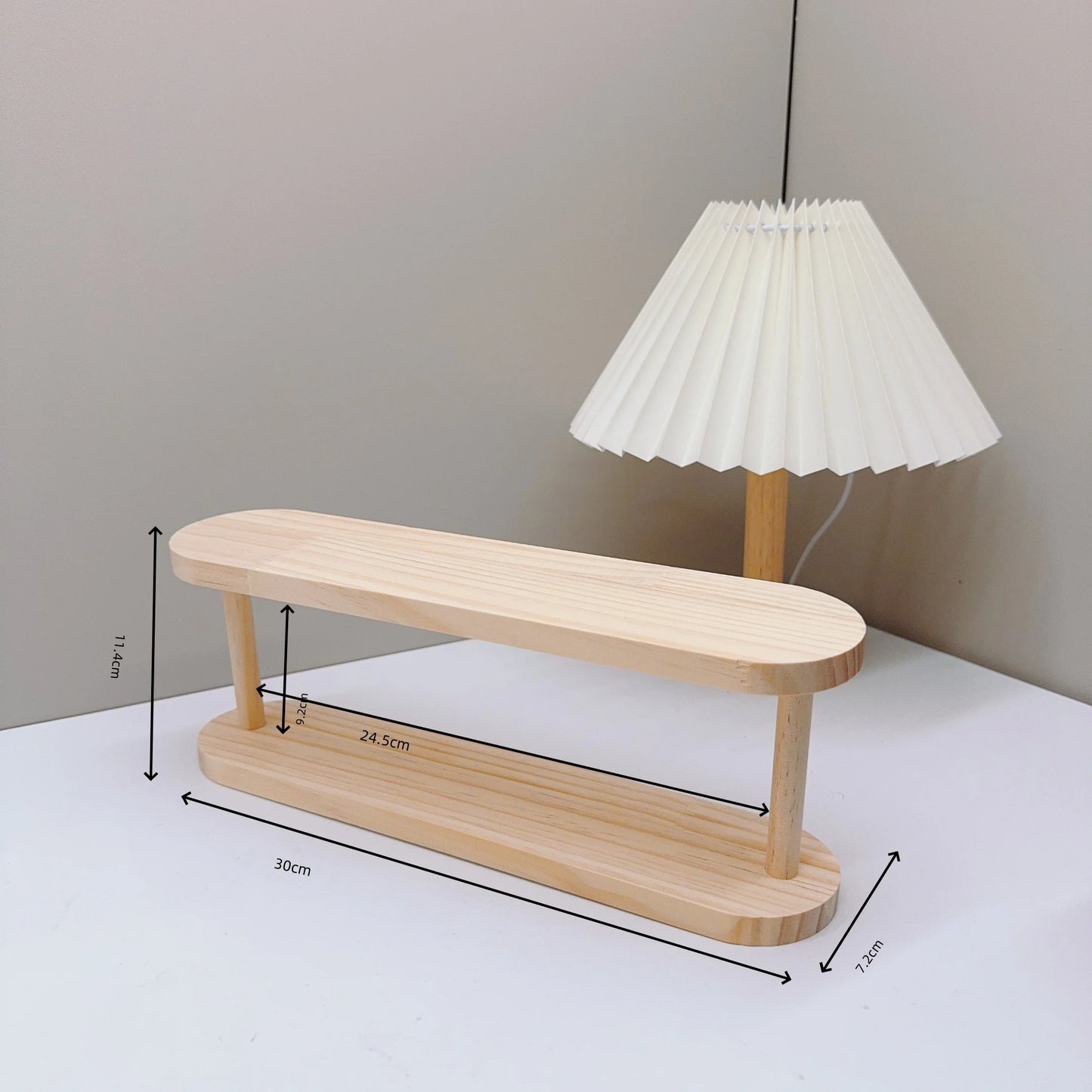 2-Tier Wooden Desktop Storage Shelf