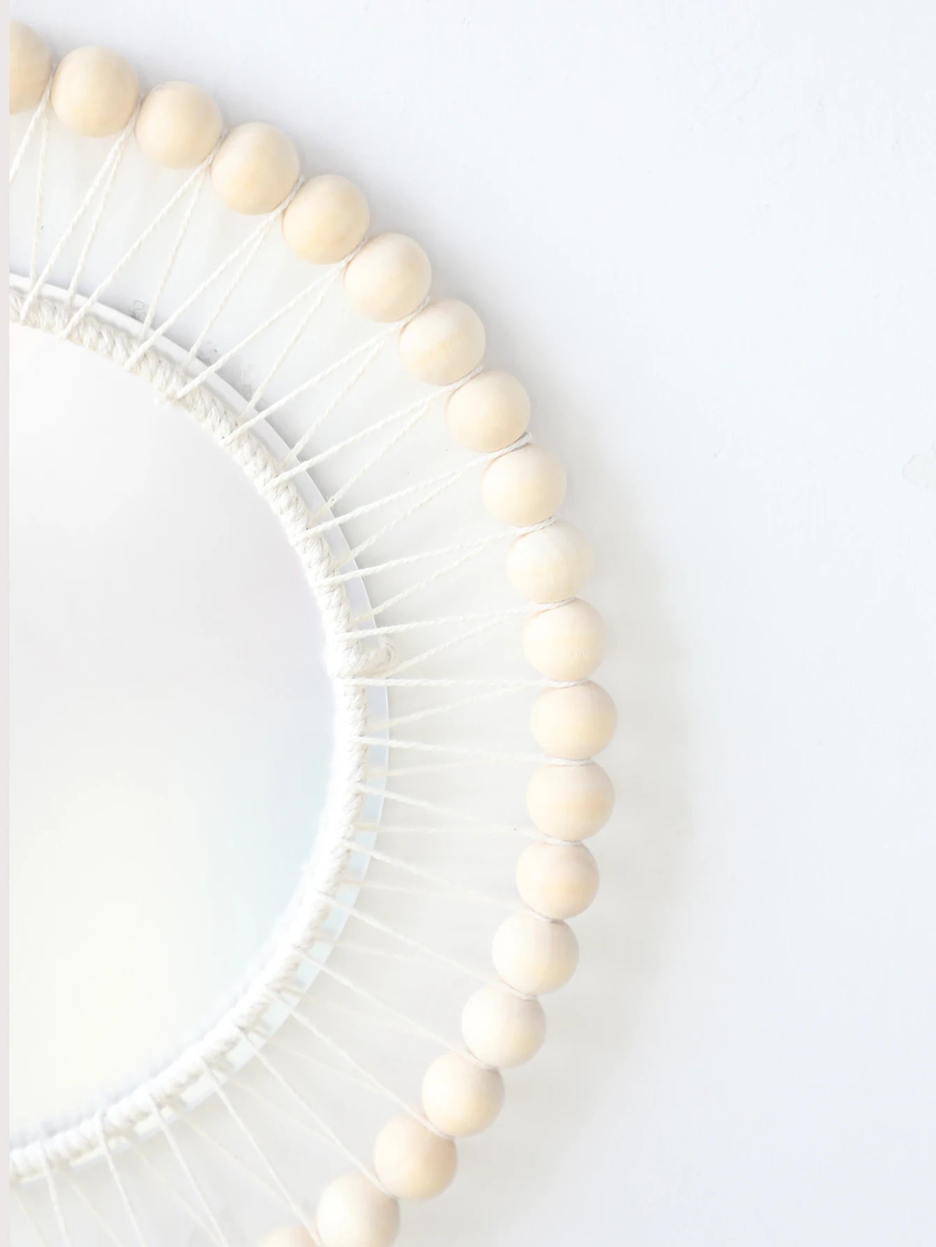 Boho Wooden Bead Wall Mirror