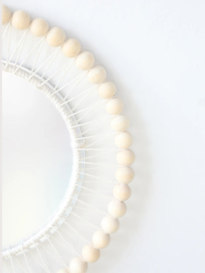 Boho Wooden Bead Wall Mirror