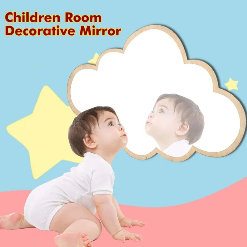 Cloud Wooden Kids Wall Mirror