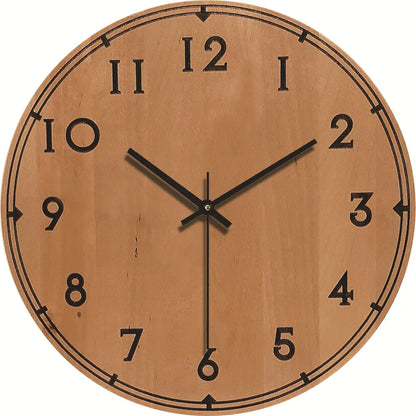 Minimalist Wood Grain Wall Clock