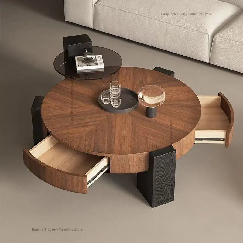 Vintage Solid Wood Storage Coffee Table