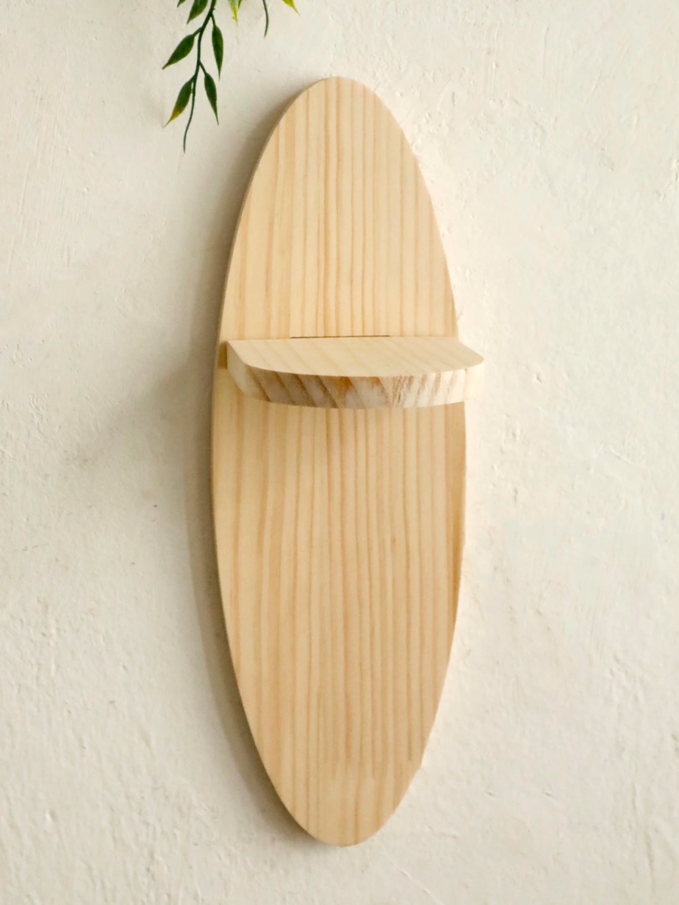 Wooden Oval Floating Wall Shelf