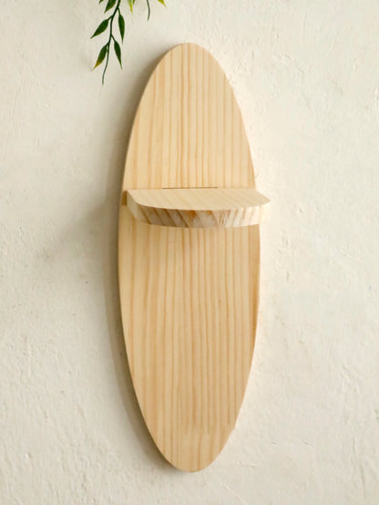 Wooden Oval Floating Wall Shelf