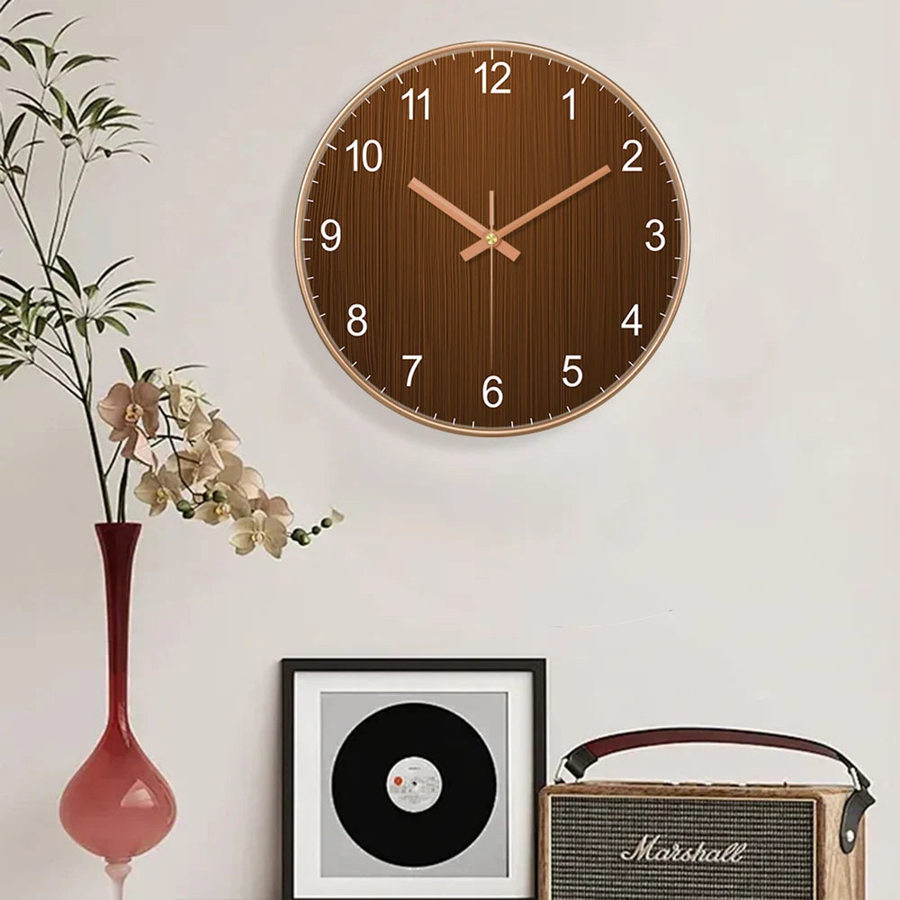 Minimalist Wooden Grain Wall Clock