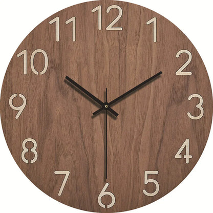 Minimalist Wood Grain Wall Clock