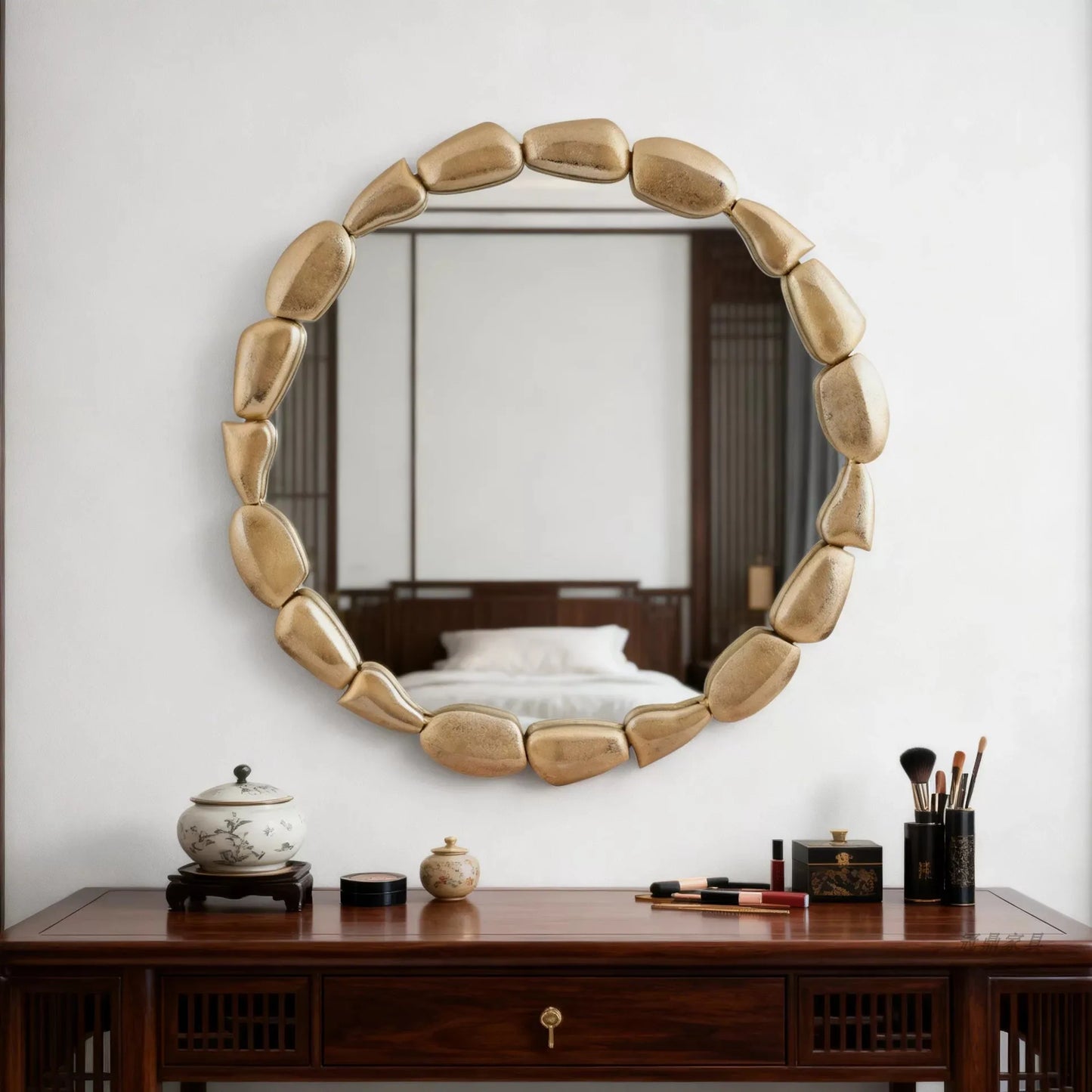 Gold Round Wall Vanity Mirror