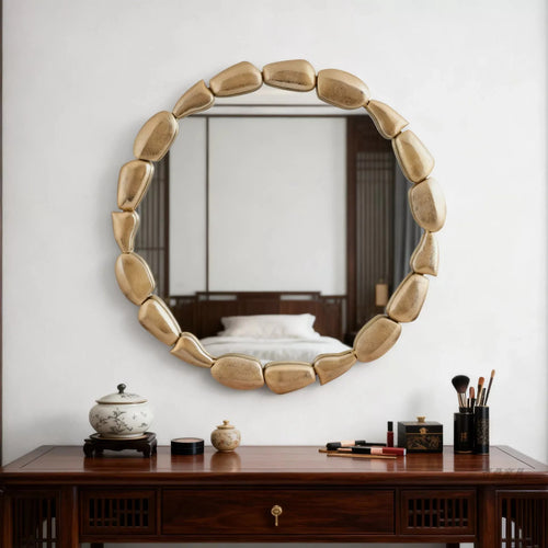 Gold Round Wall Vanity Mirror