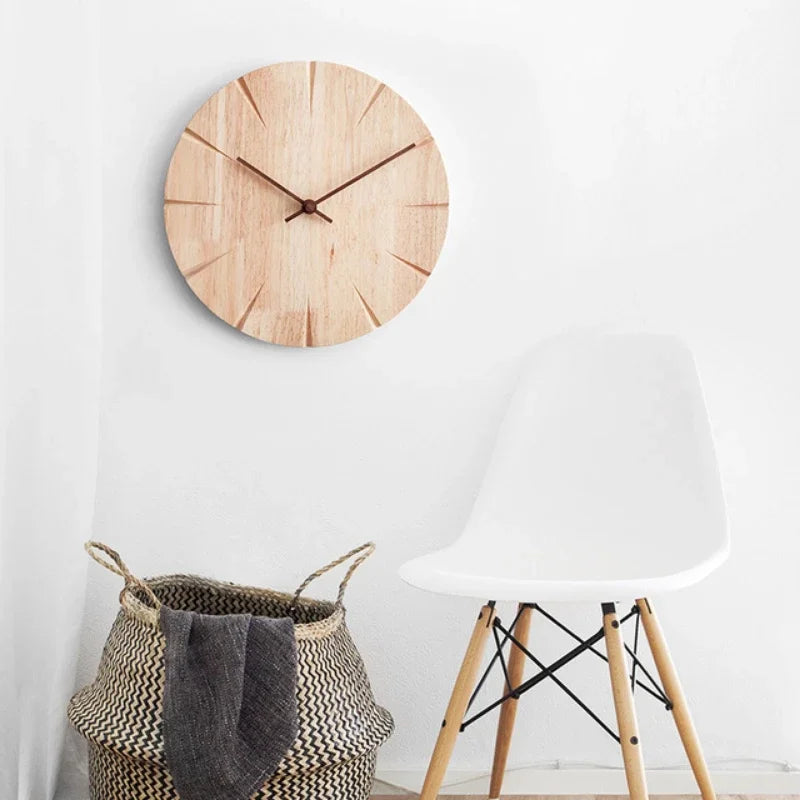 Nordic Solid Wood Silent Wall Clock