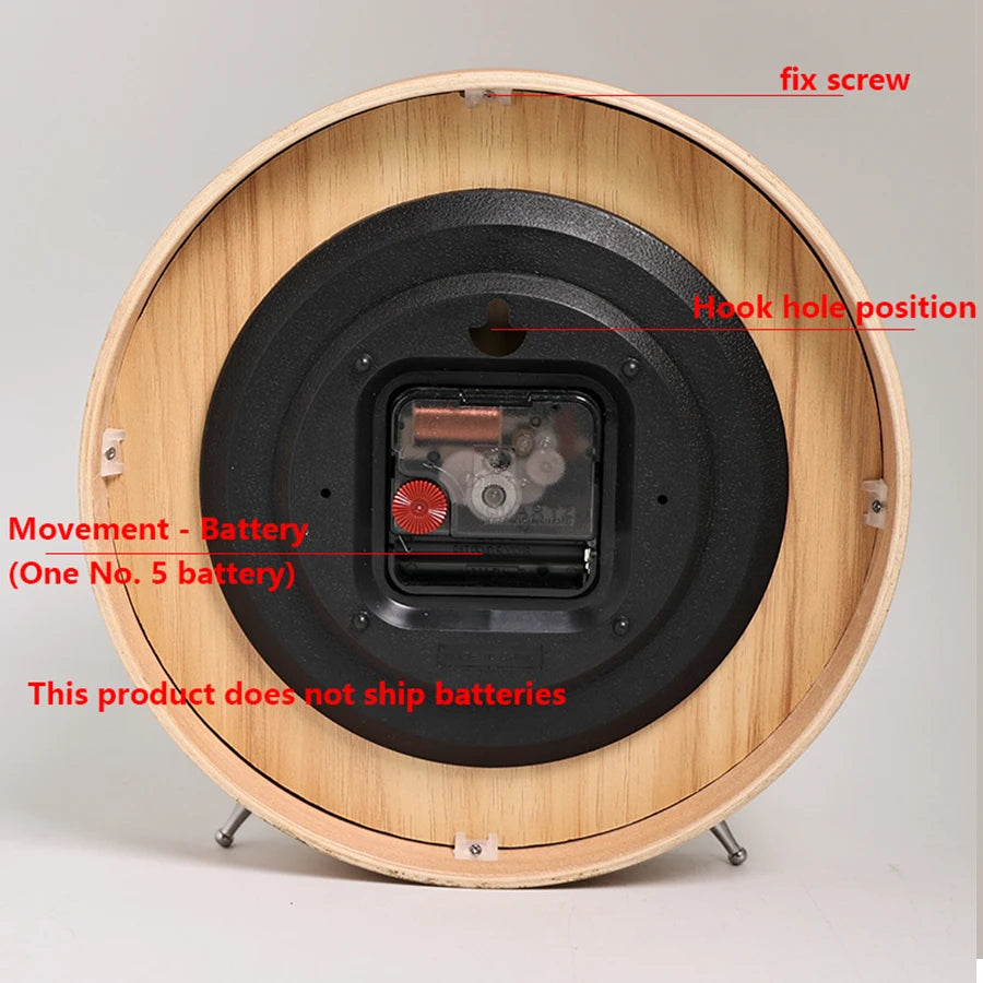 8-Inch Wooden Table & Wall Clock